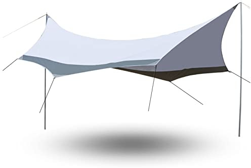 Tienda de campaña lona hamaca tienda lona Ripstop impermeable resistente al viento nieve camping refugio para senderismo, pesca picnic (Color: azul, tamaño: 540 x 440 cm) Aqiong