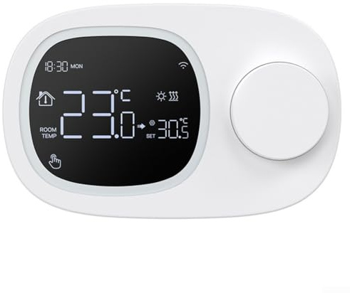 Hasaller S-mart Tu-ya - Termostato de caldera de gas WiFi para calefacción y refrigeración RF433 Controlador inalámbrico programable con receptor para Alexa y aplicación Smart-Life Control de voz