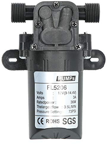 Micro Diaphragm Pump 1 / 2In | 36W DC 12V Automatic Priming for Spray Painting/Ceramic Industry | 73PSI Working Pressure, 3.5L / MIN Flow Rate