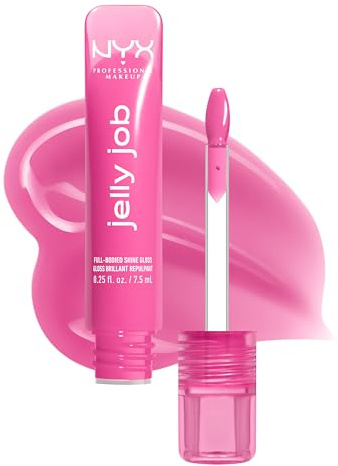 NYX Professional Makeup Peptide Infused Jelly Gloss, Pflegender Gloss für optisch vollere Lippen, Jelly Job, Farbe: Jelly Icing