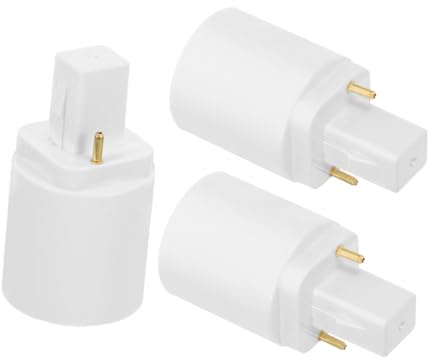 CLISPEED Adattatore Portalampada G24d a E27 a 2 Pin per Lampadine Led, Convertitore Base Lampadina per Illuminazione Casa e Ufficio, Set da 3 Pezzi, Installazione Semplice e Compatibilità