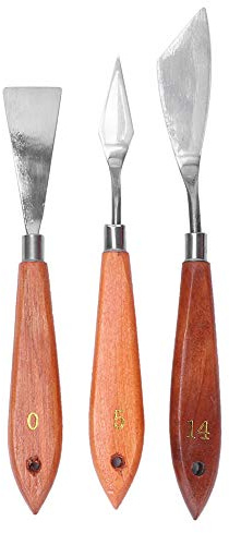 Espátula, Pintura Espátula de acero inoxidable Espátula neutra Pintura al óleo Mango de madera de metal para mezclar colores, esparcir, aplicar aceite