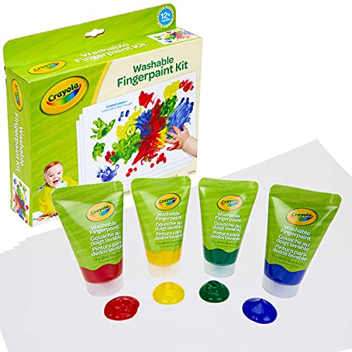 CRAYOLA Meine erste Fingerfarbe für Kleinkinder, Malpapier, Indoor-Aktivitäten zu Hause, Geschenk