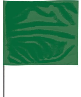 Presco 21 in. Steel Wire Staff Marking Flags [2.5 in. x 3 in. Flag]: 2 in. x 21 in. (Green) / 12-flags