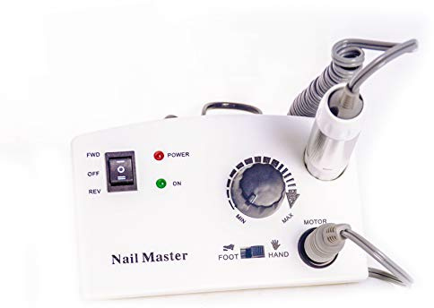 30000 RPM Torno uñas Taladro de clavo Profesional Eléctrico Manicura Pedicure con 6 fresas Peluquería MultiColores Nail Polisher (blanco)