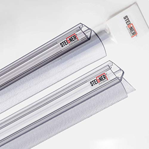 STEIGNER Joint porte de douche UK13 100cm (1 pc.) transparent pour porte 3,5-5 mm - Set avec joint mural UK04 200cm - Protection contre les fuites, Ajustement parfait, Matériau durable, Design discret