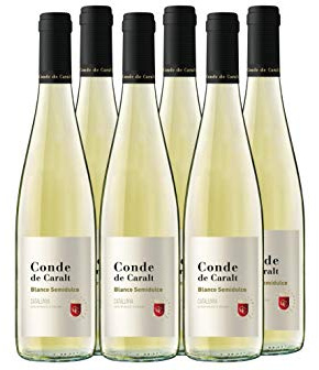 Conde De Caralt Vino Blanco Semidulce - 750 ml - Pack de 6 botellas - 4500ml