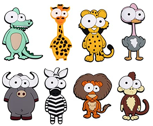SOLUSTRE 8 Stück Tier Kühlschrank Magnete Silikon 3D Cartoon Zoo Tier Kühlschrank Magnet Aufkleber für Whiteboard Küchenschränke (Zufälliges Muster)