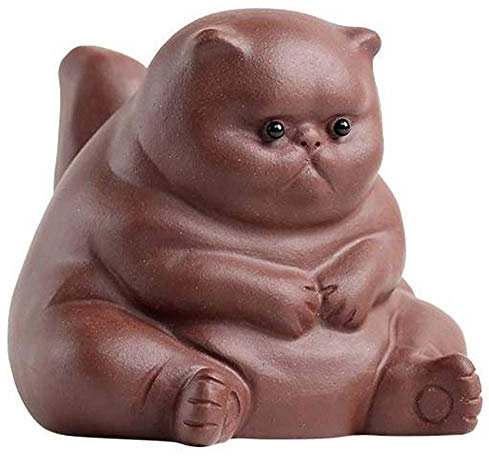 Kreative Tierfiguren, lila Ton, Tee-Haustier, Kung Fu Wütend Katze, Heimdekoration