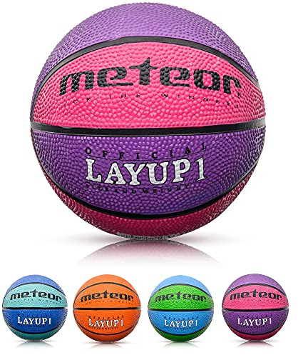 meteor Basketball size 1 Layup Children Kids Youth Basket ball – Size 1 Ideal For Gift – 1 to 10 Years Perfect for Training Soft Mini Basketballs With Non-Slip Surface Indoor Outdoor Junior #1