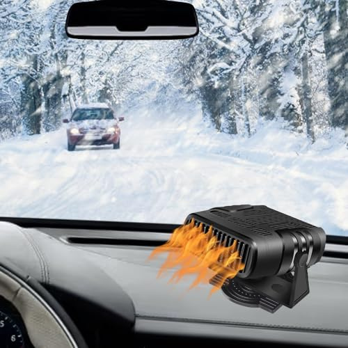 Sbrinatore per Riscaldatore per Auto, Riloer 12V 150W Ventola di Raffreddamento per Riscaldatore per Auto 2 in 1, Sbrinatore per Parabrezza Elettrico per Auto Portatile Ruotabile a 360 °