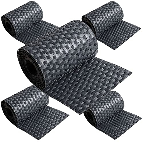 ECI 5 x Poly-Rattan Sichtschutzstreifen für Doppelstabzaun Doppelstab Matten Flechtzaun 19|255 cm Anthrazit