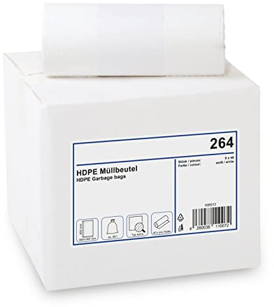 Müllbeutel 9 Rollen à 40 Stück I 90 Liter I Ideal für leichte Papierabfälle in Büros, Arztpraxen etc.