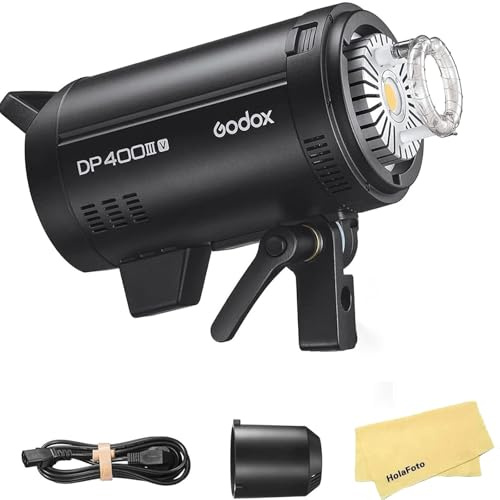 Godox DP400III-V DP400IIIV 400Ws Professional Studio Strobe Flash Light,GN87 0.1-1S Recycle Time,2.4G X System,Bowens Mount with 30W LED Modeling Lamp for Wedding Portrait Fashion Product Photography