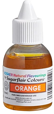 Sugarflair 100% Natural Flavour Estratto di Orange, Arancia - Aromi Naturale per Torte, Cupcake, Glasse, Pasticcini e Dessert, Aroma Alimentare - Aroma Natural, Kosher - 30 ml