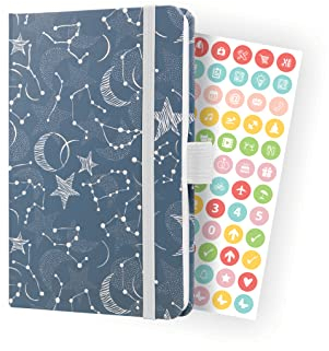 SIGEL J4348 Wochenkalender Jolie 2024, Cosmic Fantasy Blue, ca. A6, Hardcover, Gummiband, Stiftschlaufe, Einstecktasche, 174 Seiten, aus nachhaltigem Papier, Terminplaner