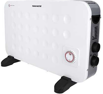 TOUGH MASTER Convector Heater 750W 1250W 2000W with Cool Air Turbo Fan 24 Hour Timer, Room Heater Adjustable Thermostat Overheat Protection Portable Free Standing Heater Ideal for Home Office