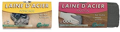 Laine d'acier Gerlon - n°2 - Etui de 200 g Gris & Laine d'acier Gerlon - n°000 - Etui de 200 g