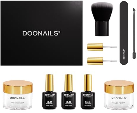 DOONAILS – Dipping Powder Nails Set Probierset Snow White – 8-teiliges Nagel Probierpaket für salonschöne Pediküre & Maniküre – Vegan & tierversuchsfrei – Schnelle Trocknung ohne UV-Lampe