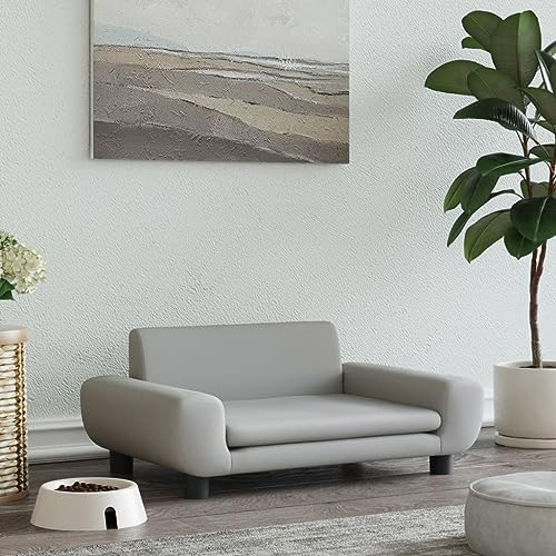puraday Hundebett Hellgrau 70x45x33 cm Samt Hundesofa Katzensofa Hundebetten Katzenbett Bequeme Haustierbett Stilvolles Design Kann Im Wohnzimmer Oder Schlafzimmer Platziert Werden
