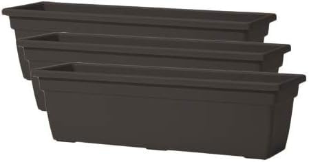 Muddy Hands Set of 3-76cm Long Trough Plant Pots Plastic Planters Outdoor Garden Herb Flower Box