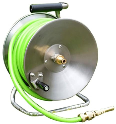 Schlauchtrommel Schlauchwagen Aus Edelstahl, Einfache Autowaschschlauchtrommel, Wasserschlauchwagen Für Den Außenbereich, Lagerregal Für Wasserpfeifen Im Hof, Bewässerungswerkzeuge (Color : Green Pip