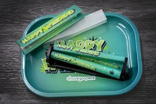 Geschenkset Happy Weedend Cone Roller King Size Choosypapers Tray Jointroller konische Filter