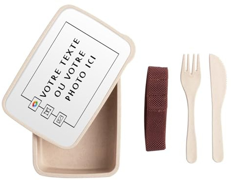 Fabulous Lunch Box - Boite à Repas avec couverts Personnalisable Personnalisé avec Votre et Image et votre Texte - 700 ml
