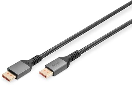 DIGITUS Displayport 2.1 Kabel – 1m – UHD 16K 60Hz – UHBR20 – Schwarz