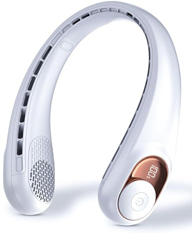 Neck Fan, Personal Fan with LED Display, USB-C Rechargeable, 4000mAh-Battery, 3-Speed Adjustment & Whisper-Quiet Operation, Perfect for Home, Travel, Sports