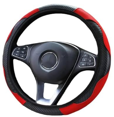 GESMOS Auto Lenkradhülle Lenkrad Protector Für 37–38 cm rutschfeste Lenkradabdeckung Elastisches Leder Lenkradschutz