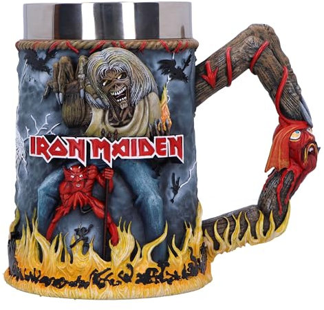 Nemesis Now Iron Maiden The Number of The Beast Tankard, Resin, Official Iron Maiden Beer Mug, Removable Stainless Steel Insert, Cast in The Finest Resin, Expertly Hand-Painted