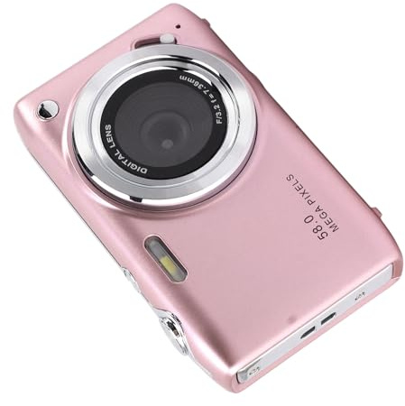 Appareil Photo Numérique 4K Haute Définition 58 MP C Act pour Adolescents avec écran IPS de 2,88 Pouces, Zoom 16x, Automatique, Photographie de Voyage et (Rose)