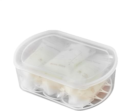 Organizador de almacenamiento de leche materna para congelador, de leche materna | Recipiente transparente para almacenar leche materna en el refrigerador, impermeable, reutilizable, sellada