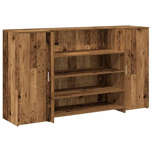 vidaXL Receptiebalie 180x50x103,5 cm bewerkt hout oud houtkleurig
