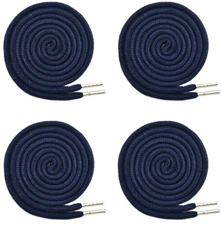 4 Stück Kordel für Jogginghose, 130 cm Kordelzug für Hoodie Polyester Band Universal Kordelenden Metall Ersatz-Saiten für Jacken Sweat Shirt Shorts Sporthosen Handtaschen (Marineblau)