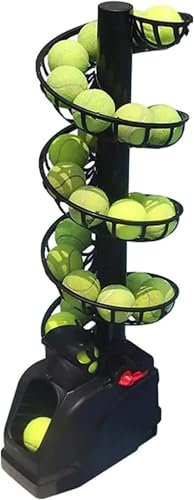 ZJGFCB Tenniskugelmaschine, Kugelwerfer Mit Automatischer Rotation, 30 Ballkapazität, 3 Servierfrequenzen, 4 Entfernungseinstellungen - Tennis -serviermaschine