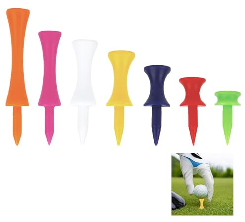 Tees De Golf En Plastique,Plastic Golf Tees,70PCS Golf Incassables Tees De Château Stables,Plus épais Château En Plastique Tees Pour La Pratique De Golf Pour Les Sports(7 Couleurs Différentes)