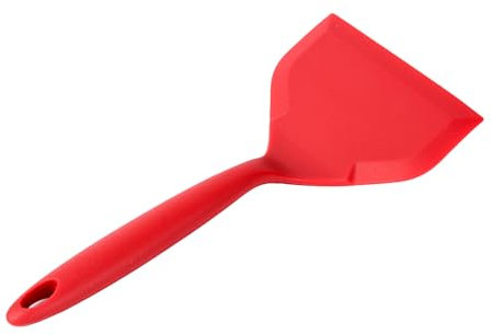 Spatule à pâte rouge, spatule à pizza, grattoir flexible pour pâte à pizza, spatule flexible pour pâte à pizza, silicone non collant, passe au lave-vaisselle, pour la cuisine et le pain, la pâte