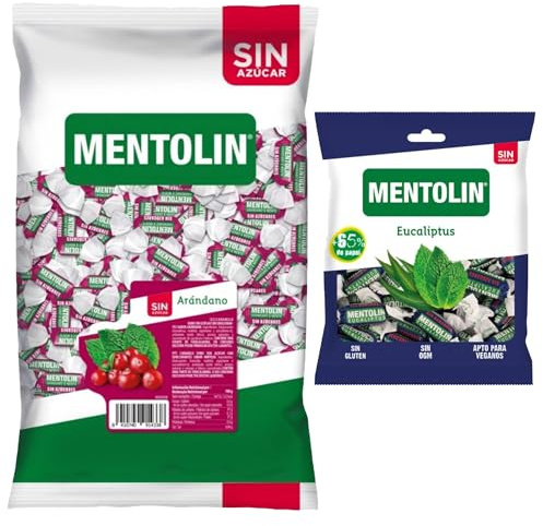 Mentolín caramelos garganta arándano s/a bolsa 1kg y de regalo eucaliptus s/a bolsa 50g