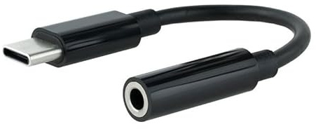 VoltShine Cable Adaptador USB-C a Jack 3.5mm, Color Negro, Ideal para conectar Dispositivos de Audio y Disfrutar música y Llamadas.