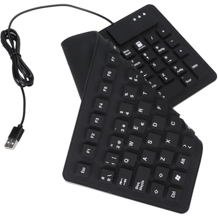 Fangxuee Teclado Español de 108 Teclas, Portátil, de Silicona, Plegable, Silencioso, Resistente Al Agua y Al Polvo, para Ordenadores Portátiles de Oficina.
