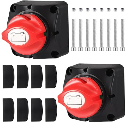 Moendergo 2 Stück Batterie Trennschalter 12 V 24 V 275 A Batterie Kill Schalter EIN-AUS Geeignet für Lkw, Pkw, Wohnmobile, Motorräder, Yachten und Boote