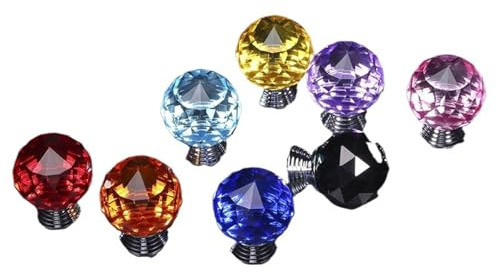 XUMKFJRE 30 mm runde Diamant-Kristallglasknöpfe, Schrankgriffe, bunte Schubladen-/Küchenschrankgriffe, Möbelgriff(Orange)