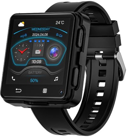 ZDAGELD Reloj Inteligente de Llamadas 4G con Pantalla Táctil de 2,64, Almacenamiento de 128 MB+4 GB, Compatible con Reproducción de Música y Tarjeta SIM, Rastreador de Ejercicios