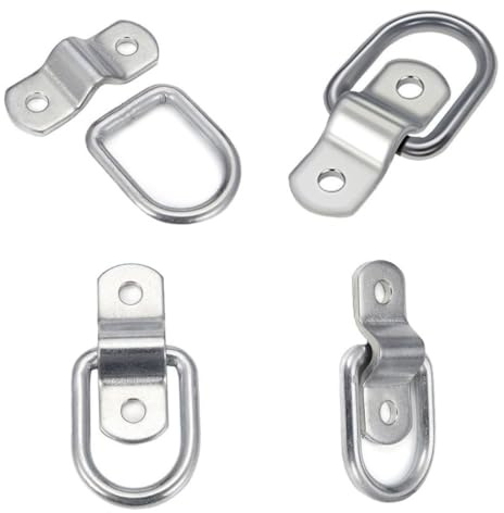 HOLIDYOYO 10 pièces Anneaux D Arrimage D Fer Forgé avec Support de Montage Points D Ancrage Robustes pour Remorques Camions et Bateaux Finition Argentée Résistante Corrosion
