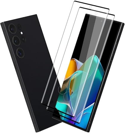 [2 Stück] für Folie Samsung Galaxy S23 Ultra Panzerglas, Stoß-Kratzfest Displayschutz Samsung S23 Ultra Schutzglas, Anti-Staub, 100% Fingerabdruck Schutzfolie Displayfolie