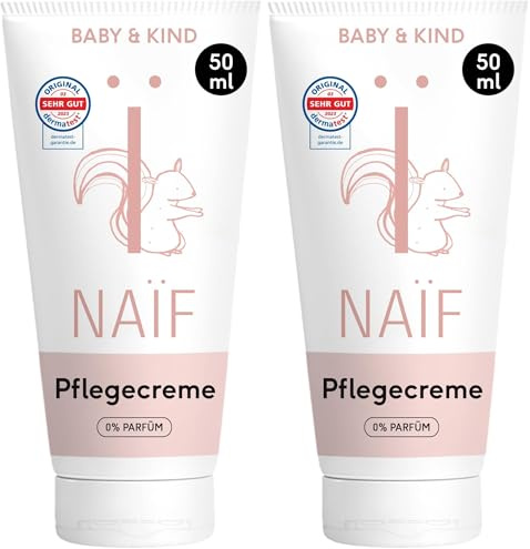 Naïf – Crema Viso per Neonati e Bambini – 0% Profumo e Additivi – Ingredienti Naturali – Cura Delicata della Pelle – 50 ml (Confezione da 2)