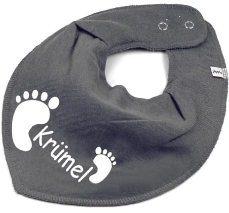 HALSTUCH mit Namen oder Text personalisiert für Baby oder Kind aus Baumwolle in Einheitsgröße Füßchen