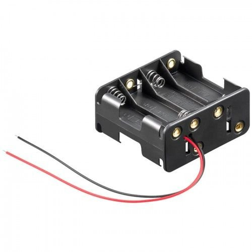 CABLEPELADO Porte-piles plat | Support de batterie AA | Comprend un câble de 200 mm | Tension totale : 12 V (1,5 V par pile) | Convient pour 8 piles LR6 AA (FR6, HR6, LR6)